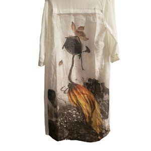 Cozy Lotus Seed Floral Print Chiffon Cardigan Dust